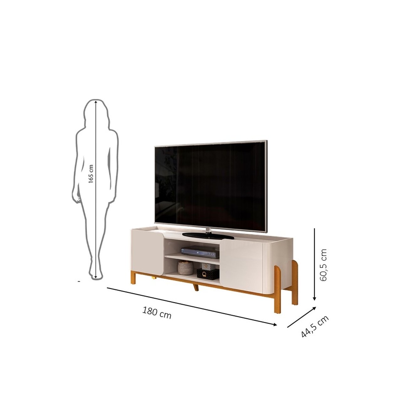 Rack Bancada Cher - Off White / Cedro - Jolear Móveis