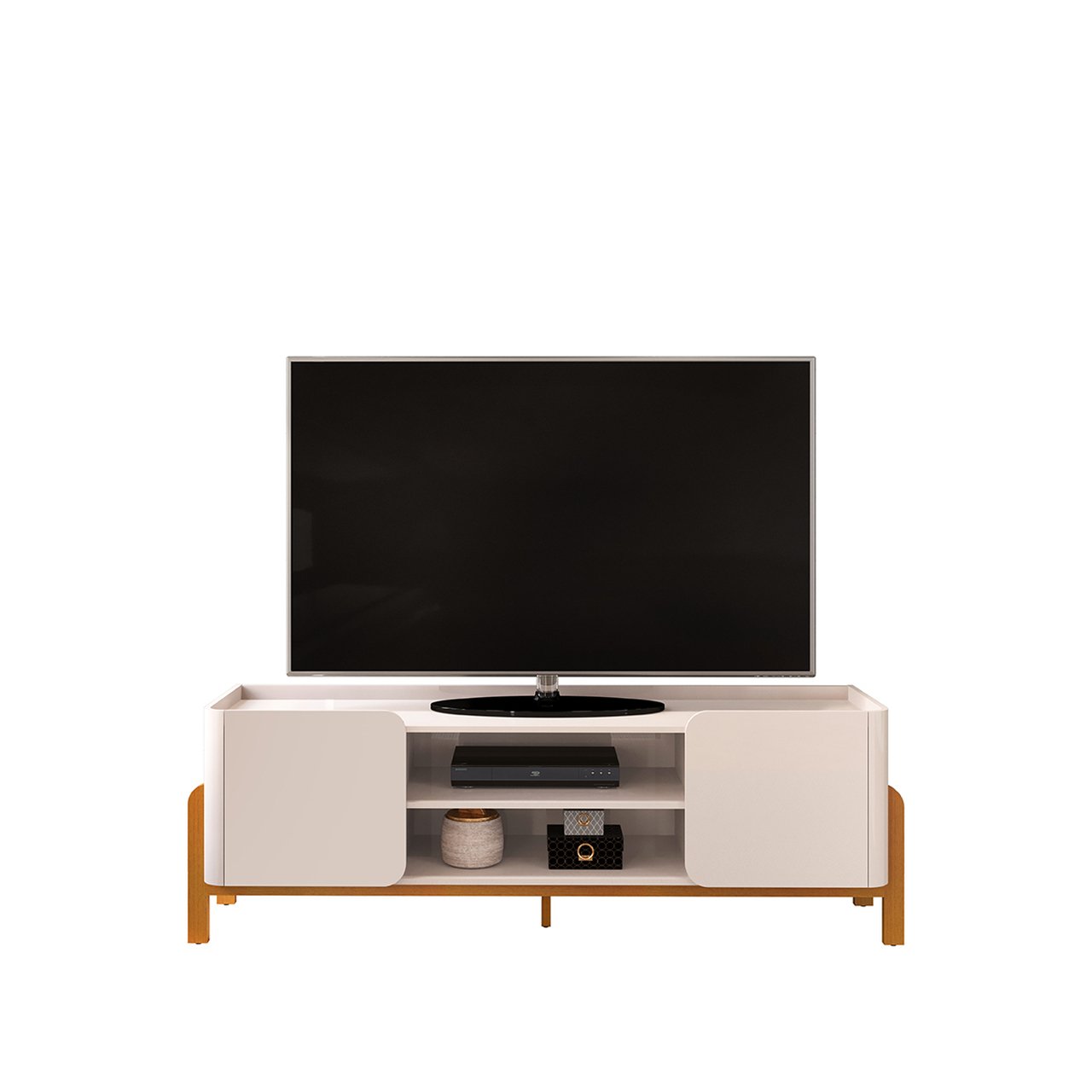 Rack Bancada Cher - Off White / Cedro - Jolear Móveis